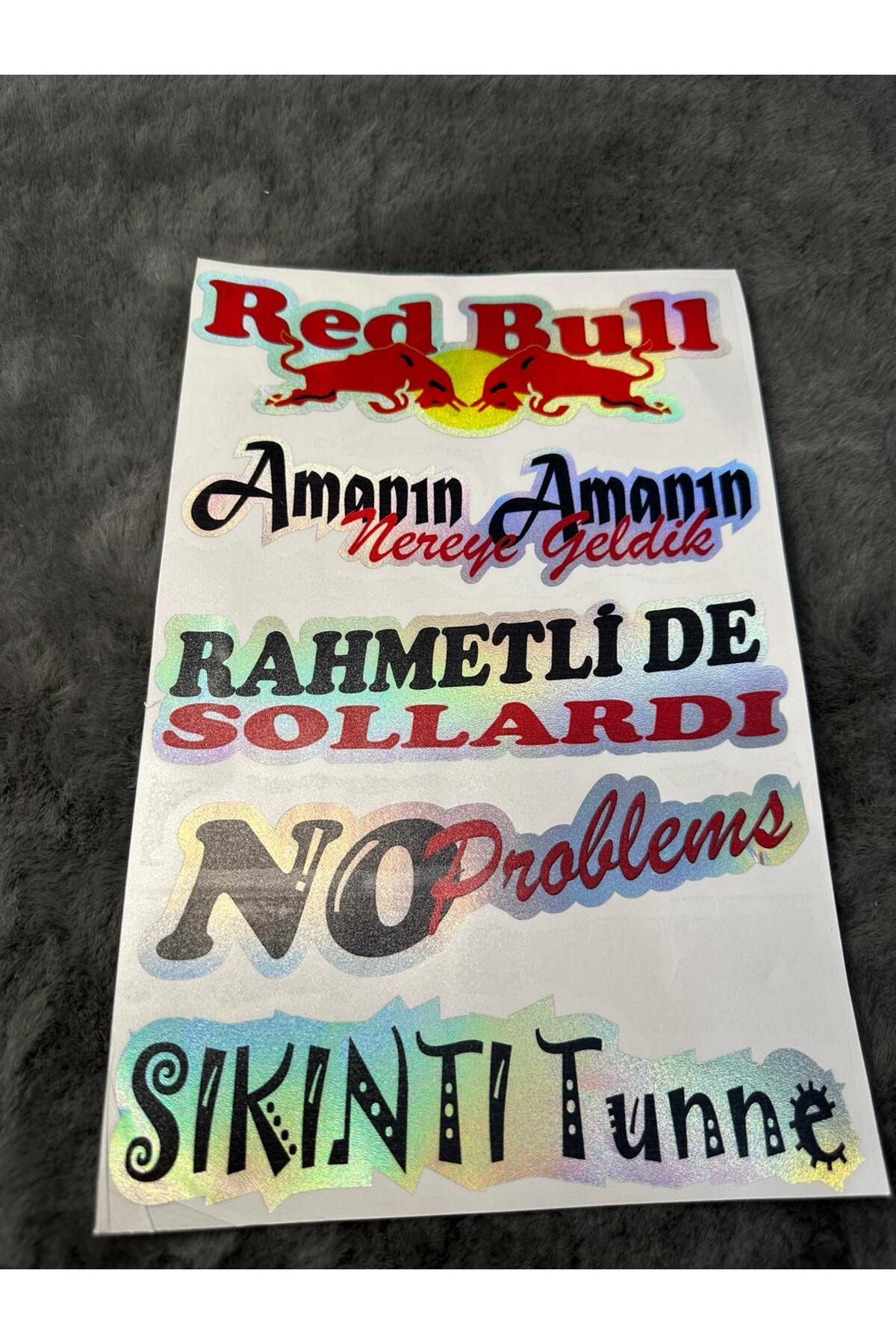 MOTTOMOR Hologram 5'li Sticker Redbull Seri Araba Oto Cam