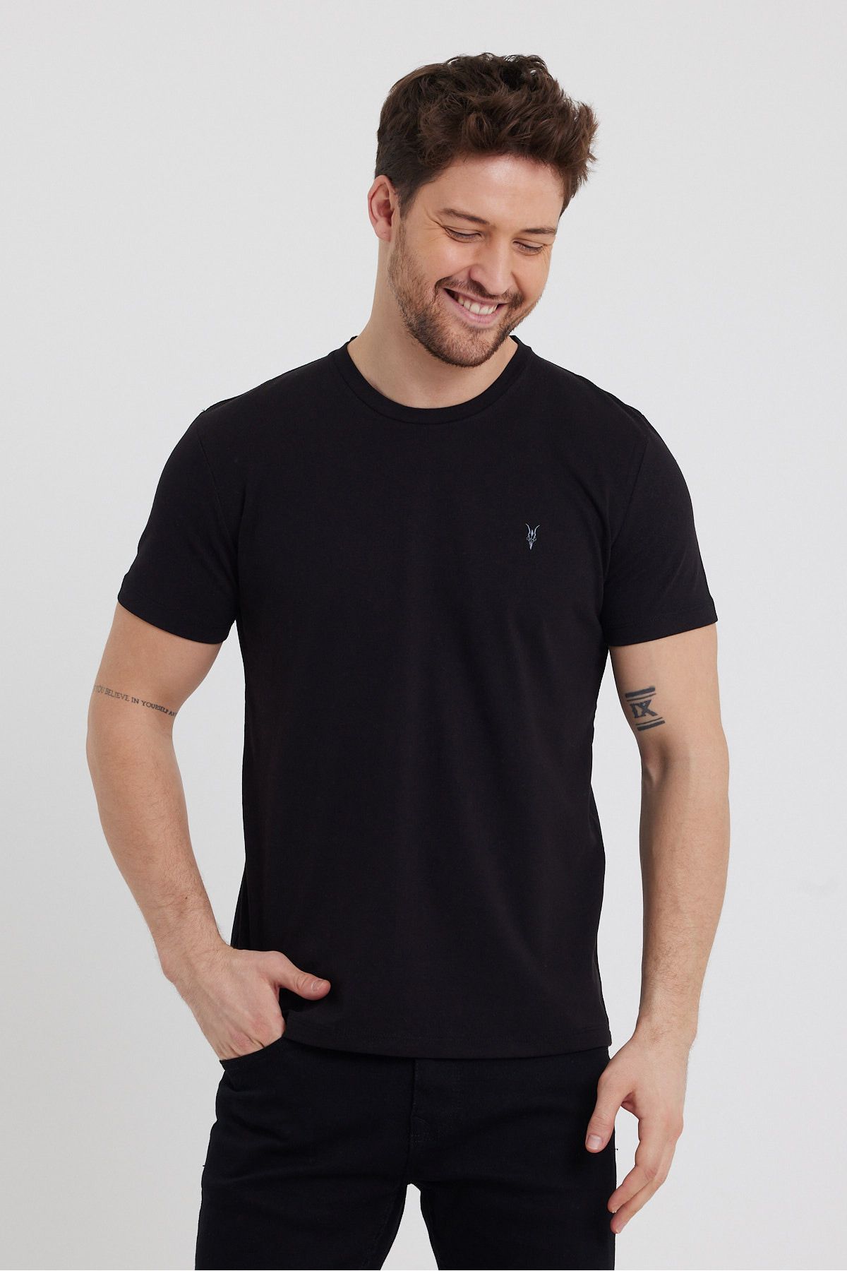 COMBİNE MİCHAİL-Tricou 5Li pentru bărbați kaki-negru-visiniu-alb-bleumarin 100% bumbac 3