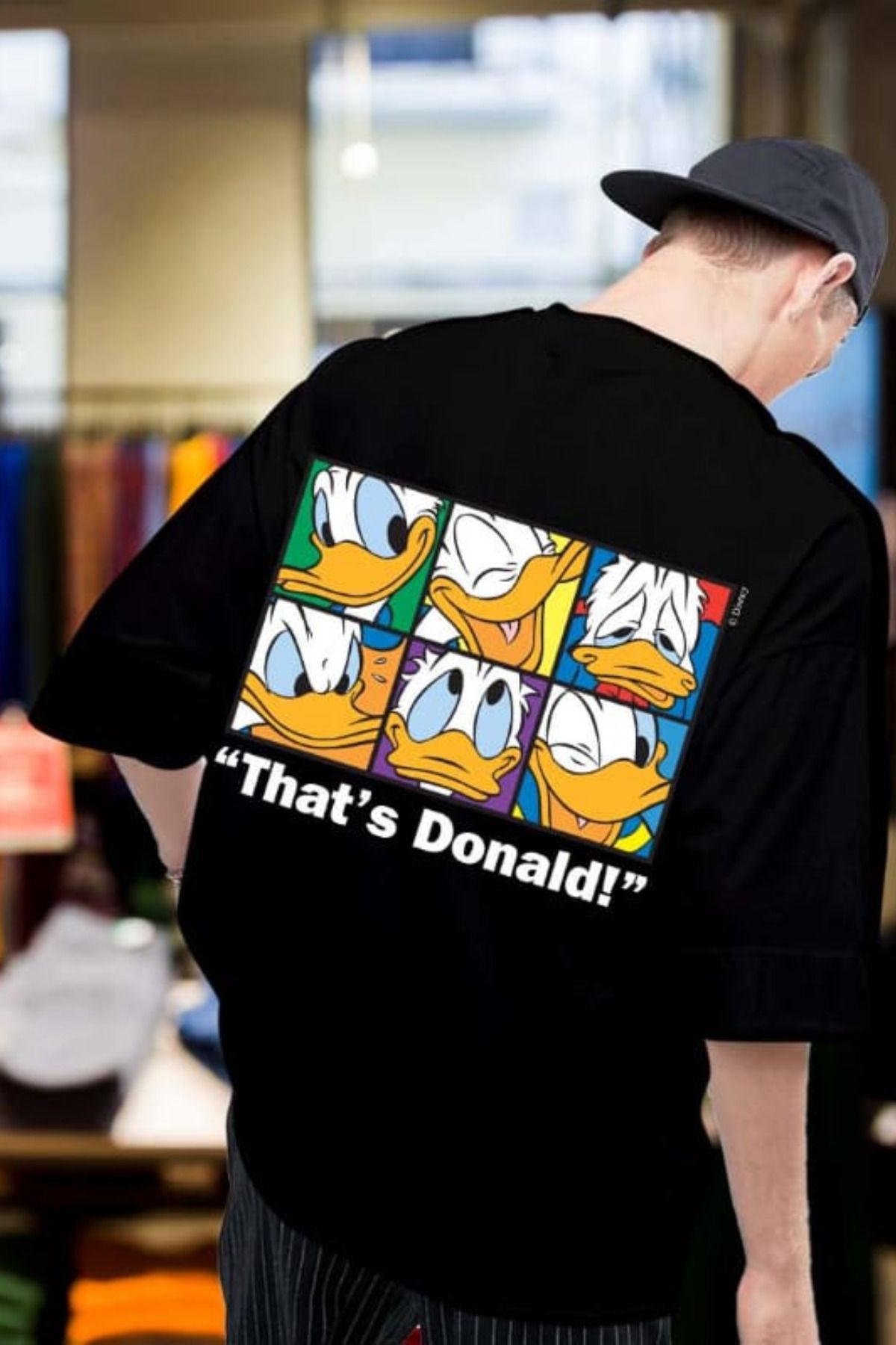 FECCY Pamuklu That's Donald! Baskılı Oversize T-shirt