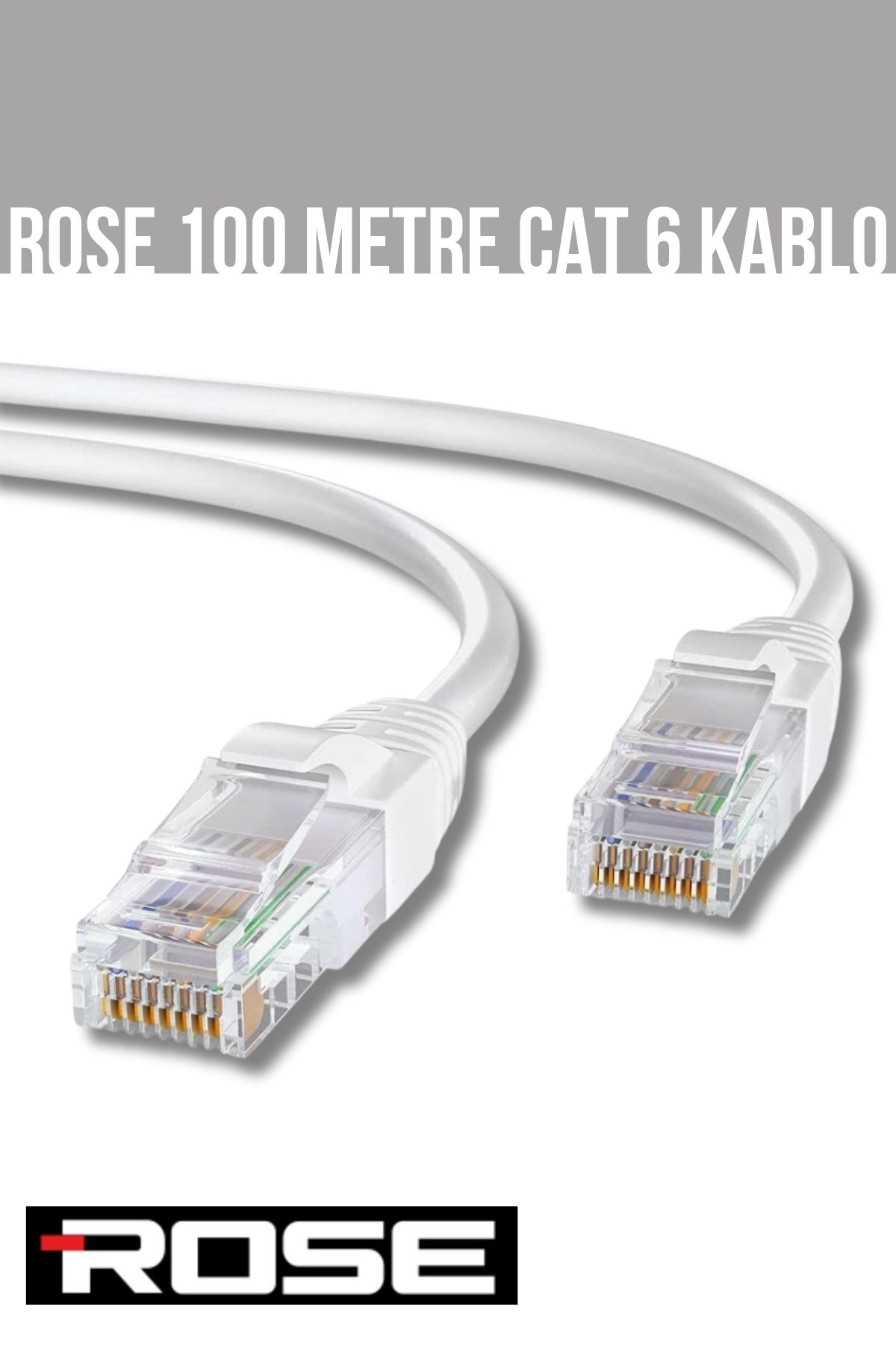 Rose 100 Metre Hazır Kutulu Patch Cat 6 Ethernet İnternet Kablosu