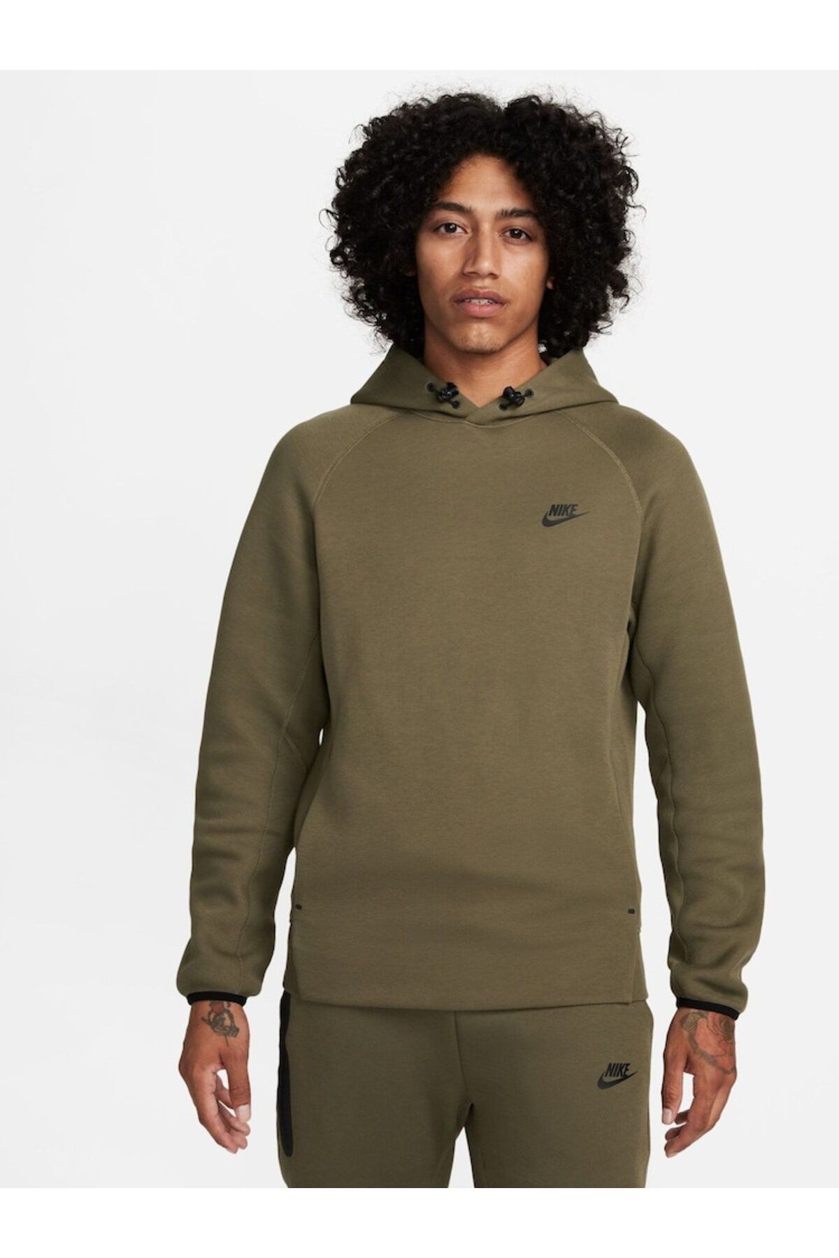 Nike Sportswear Tech Fleece Kapüşonlu Yeşil Erkek Sweatshirt