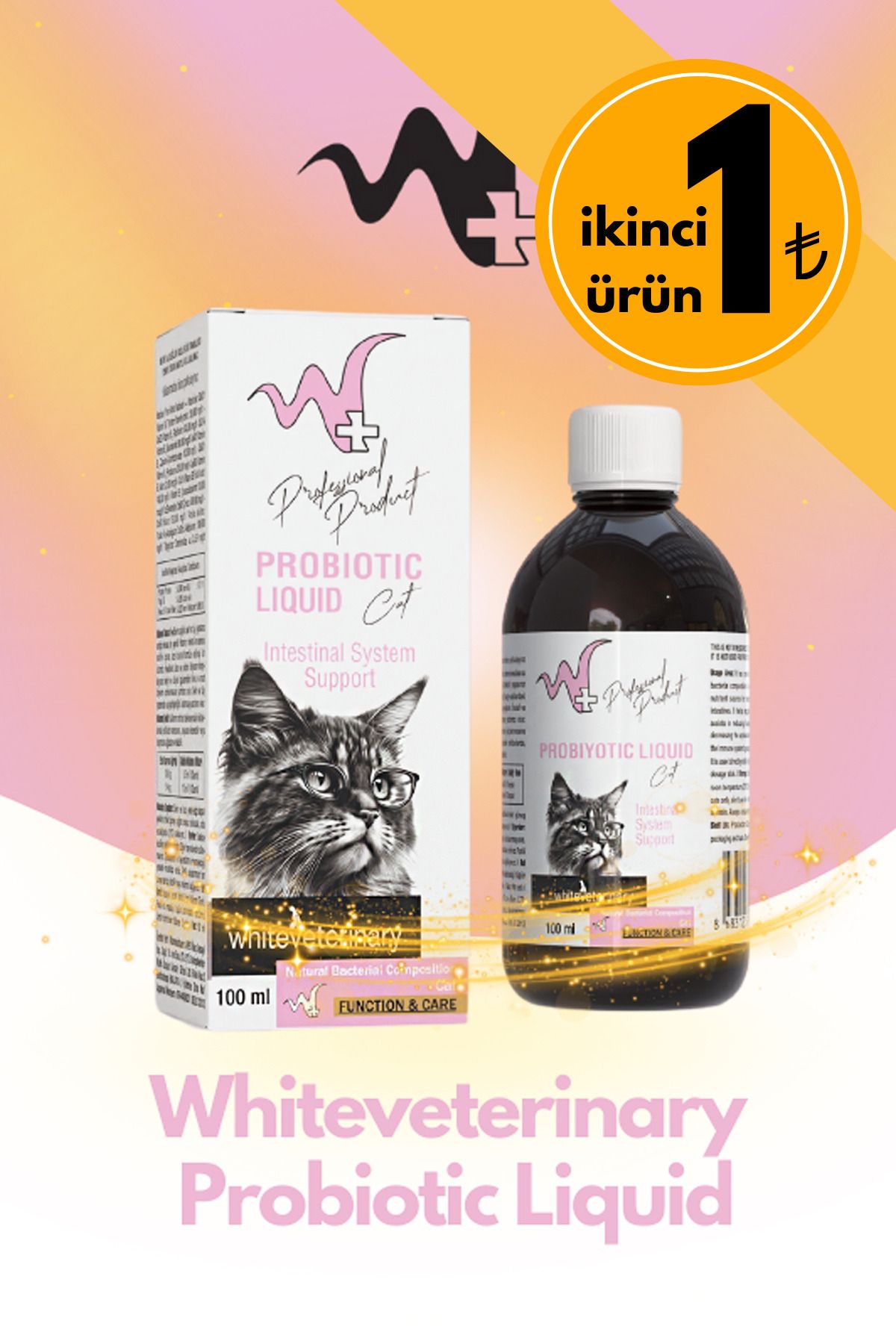 WhiteVeterinay Kediler İçin Sindirim Sistemi Destekleyici Probiyotik Liquid 100 ML