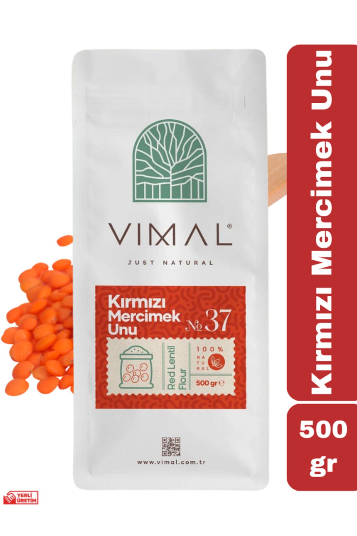 VIMAL Kırmızı Mercimek Unu 500 gr ( Red Lentil Flour )