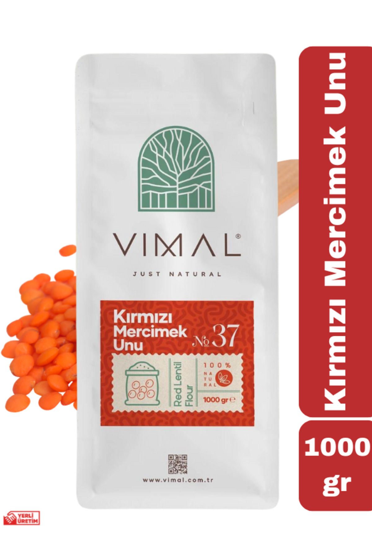 VIMAL Kırmızı Mercimek Unu 1000 gr ( Red Lentil Flour )