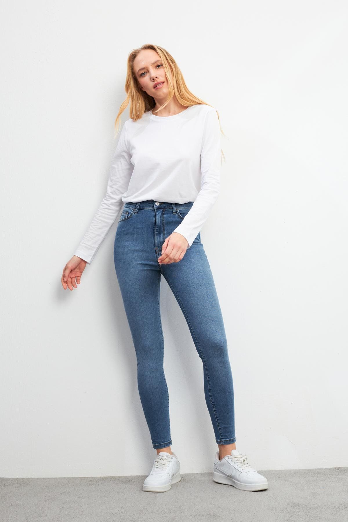 VENA Holly Dark Blue Ekstra Yüksek Bel Skinny Jean Pantolon - DARK BLUE