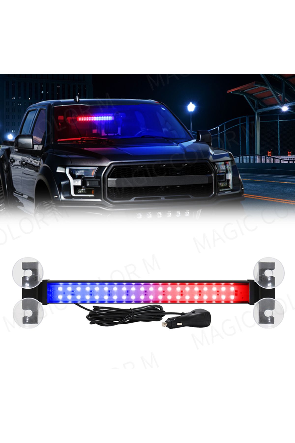 Choice-Red Blue 40 Led Strobe Light Emergency Flash Warning Lamp Auto Windshield Bar Traffic Advisor Flashl 1