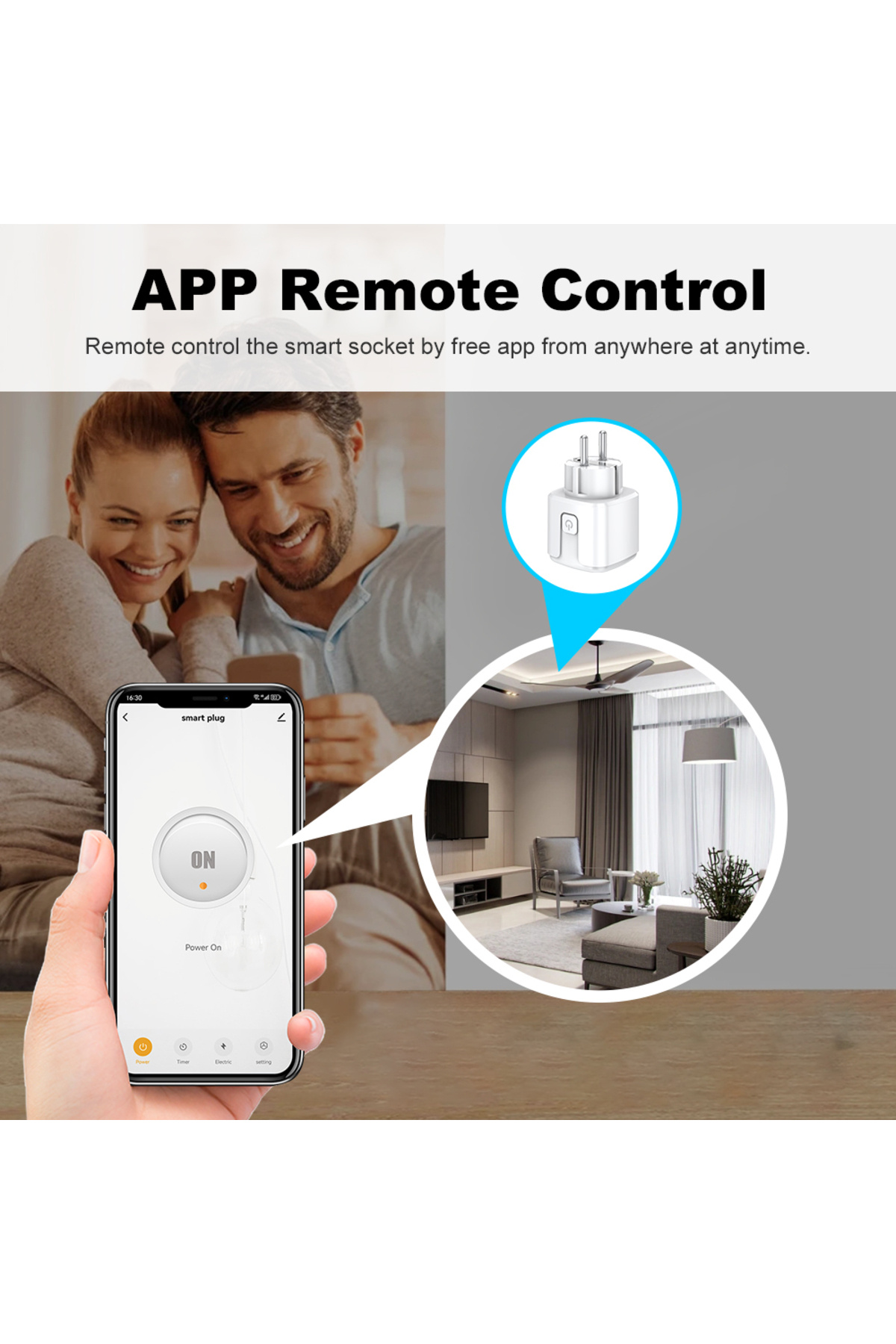 Choice-Eu Plug Zigbee3.0 20a Adapter,smart Socket Monitor Timing Outlet With Power Monitor Voice Contro... 3
