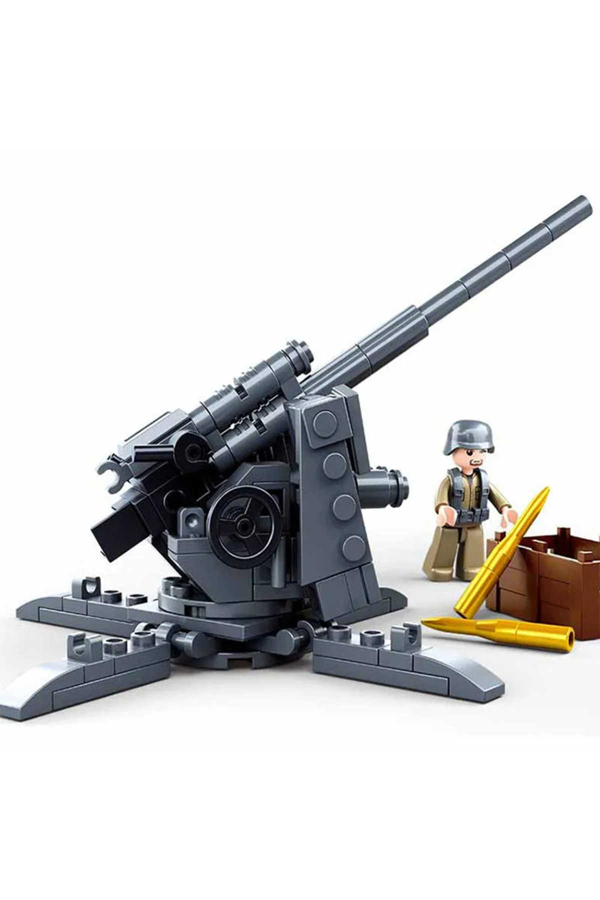 ۱۱۵ عددی بلوک‌های ساختمانی مدل سلاح نظامی جنگ جهانی دوم ۸۸ میلی‌متری فلاک ضدهوایی به همراه فیگورها