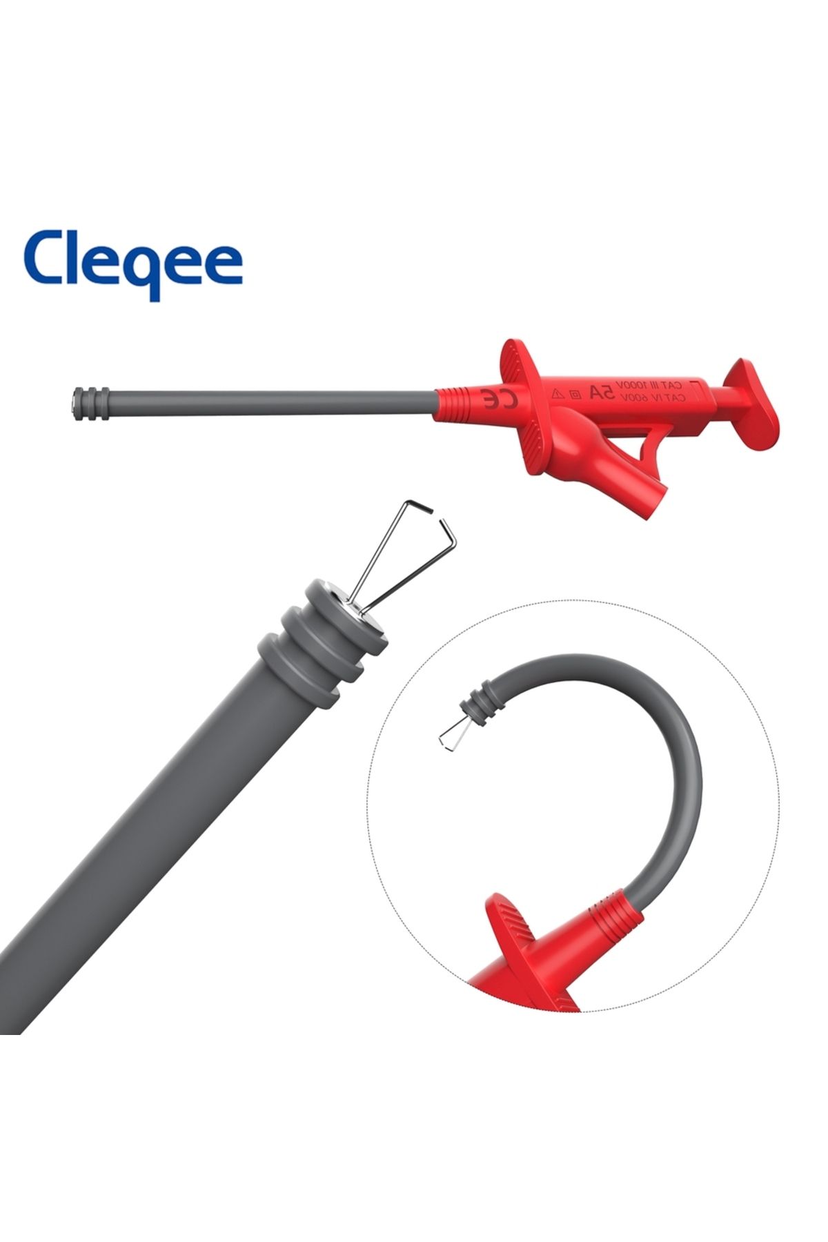 CLEQEE-مجموعة أسلاك اختبار مقياس متعدد من السيليكون P1925 مجموعة مجسات اختبار مشابك التمساح خطاف اختبار سريع... 5