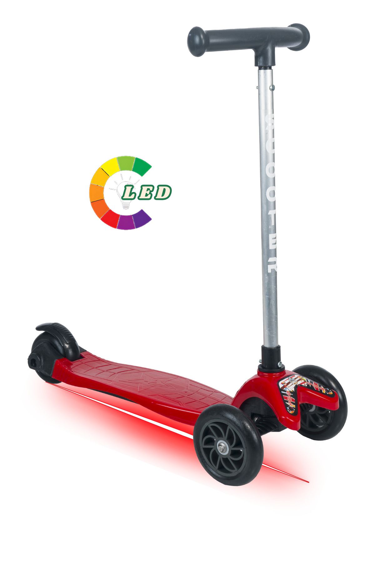 Tois ColorWase Led Işıklı 4 Kademe(50-65 cm) Ayarlanabilir 3 Tekerlekli Scooter