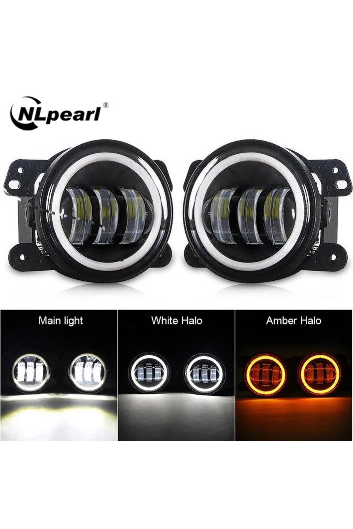 NLpearl-مصابيح ضباب LED دائرية مقاس 4 بوصات قطعتين لسيارة Ford Focus Mk2 Mk3 Mk7 مصابيح ضباب LED أمامية 1