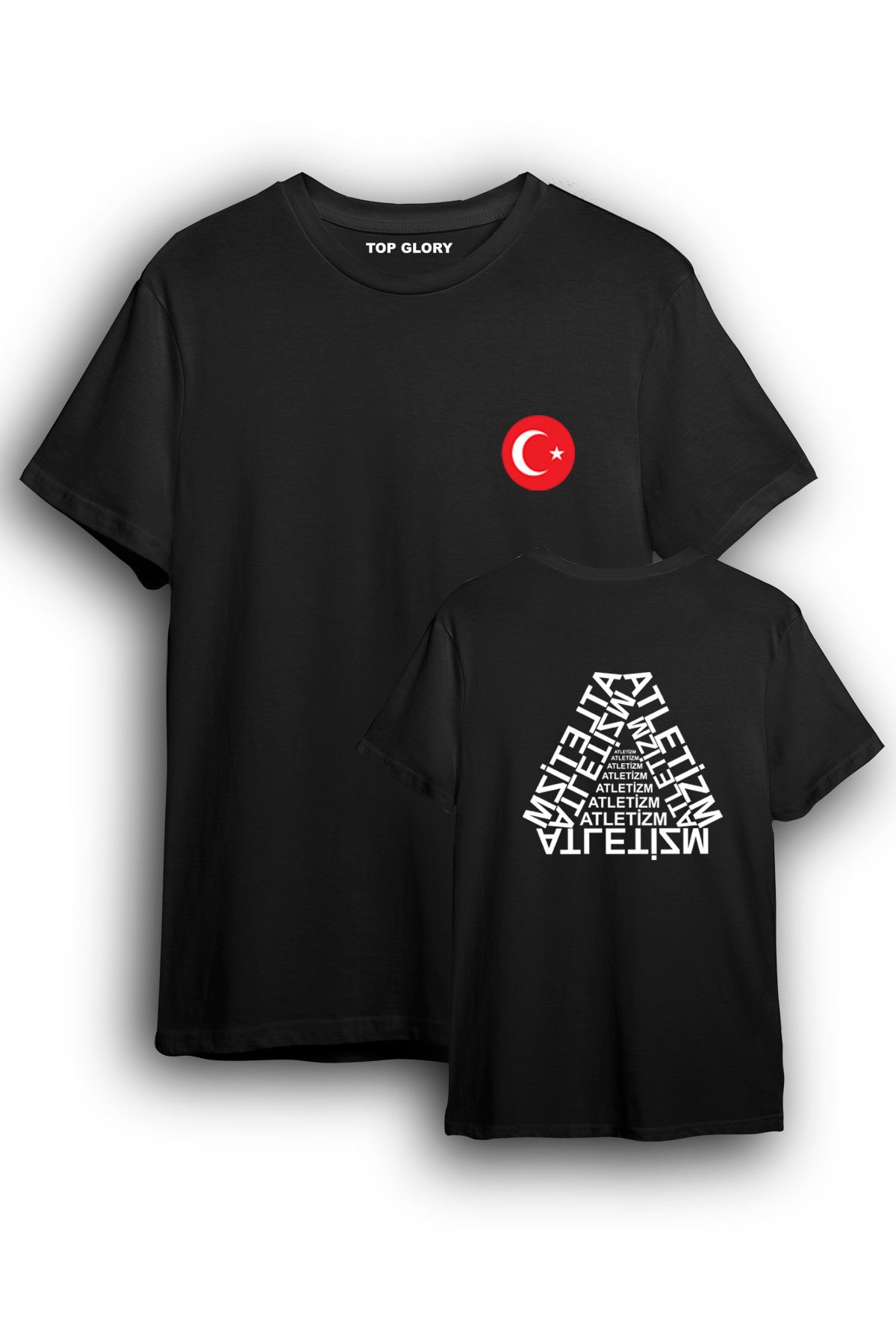 TOP GLORY Atletizm Milli Takım Tişört Bayrak Baskılı  Atletizm T-Shirt ATLCS1003