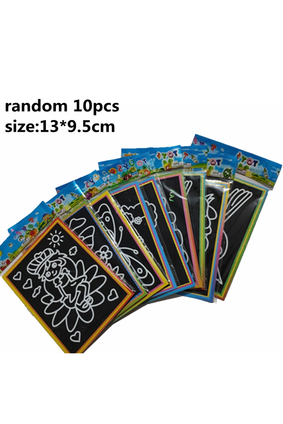 تصادفی ۱۰ عددی ۱۰ عددی اسباب‌بازی‌های نقاشی خراش‌دهی مونته‌سوری برای کودکان، کاردستی کاغذی کارتونی، هنر نقاشی آموزشی