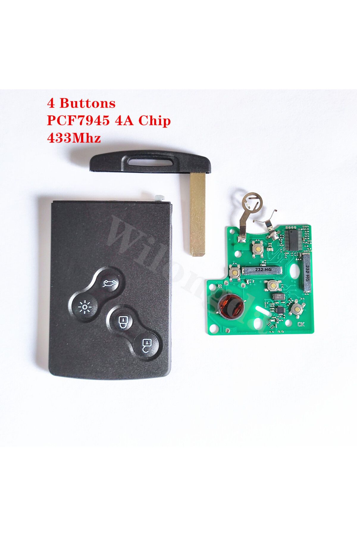 Choice-3PCS 1/3/5pcs 4 button remote key card keyless smart key 433mhz 4A PCF7945 chip 7945 for Renault Cli 5
