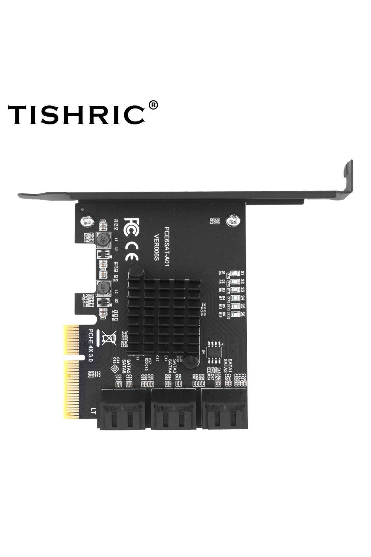 TISHRIC-بطاقة توسيع TSR781 PCIE 4X إلى 6 منافذ SATA 3.0 بسرعة 6 جيجابت في الثانية، وحدة تحكم موزع PCI-Expres 1