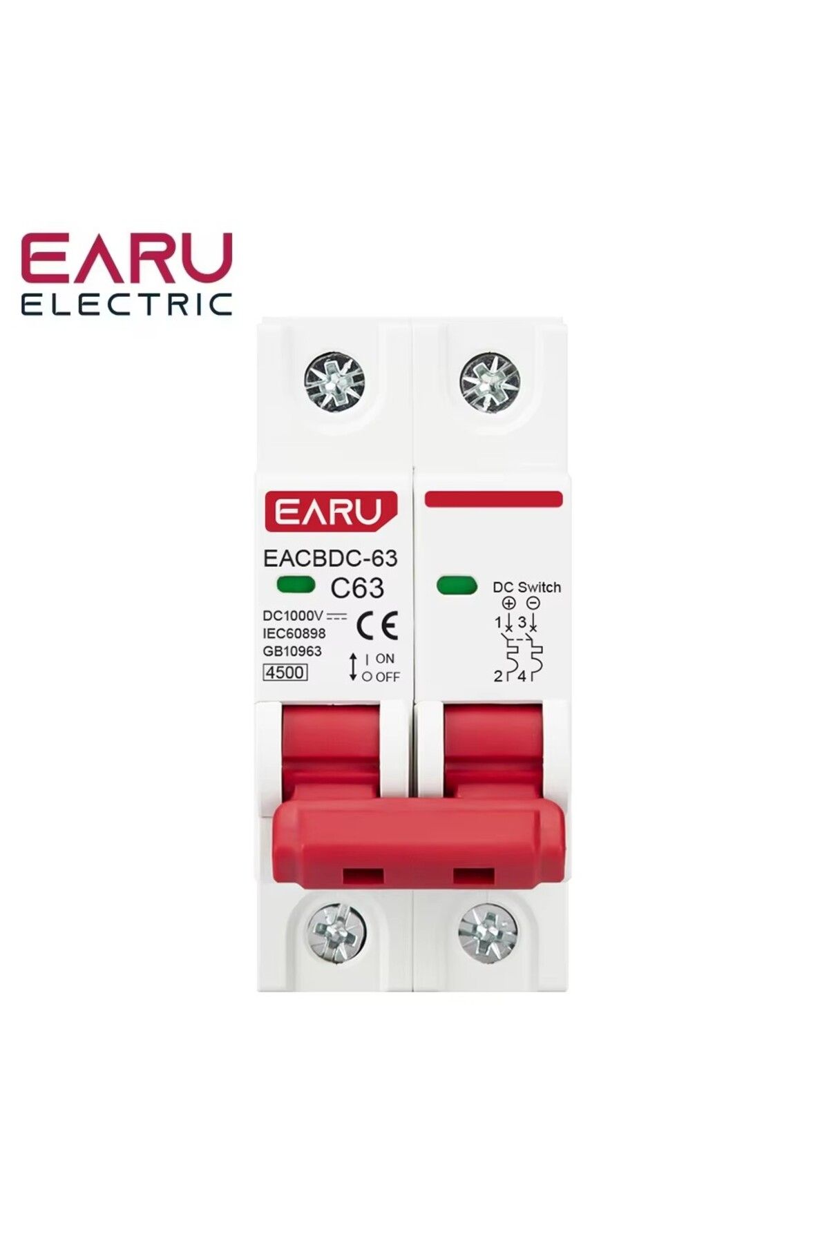 EARUELETRIC-2p 63a 2p Dc 1000v Mcb Solar Mini Circuit Breaker Overload Protection Switch 6a 10a 16a 20a 25a 32a 1