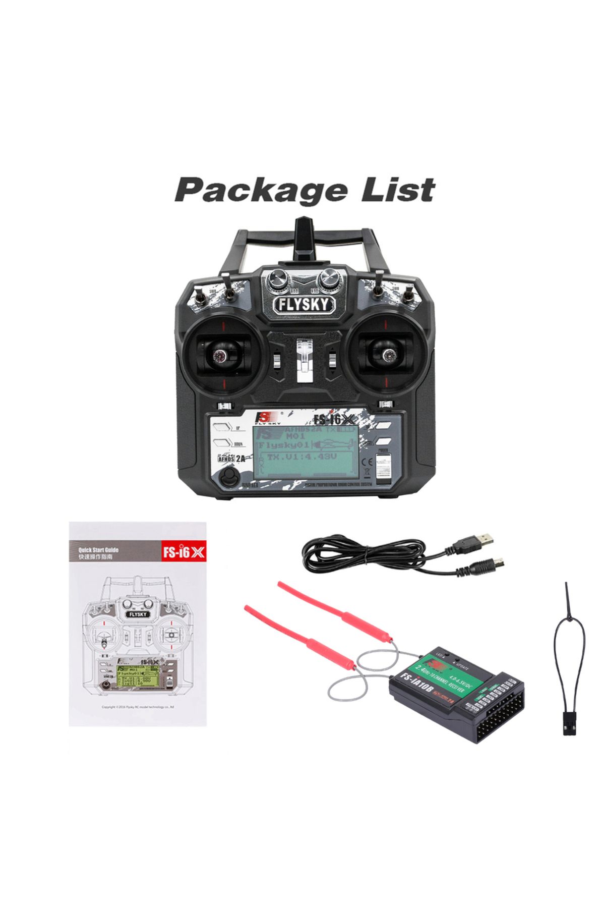 Choice-Black Flysky Fs-i6x 2.4ghz 10ch Afhds 2a Rc Transmitter With Fs-ia6b Fs-x6b Fs-ia10b Receiver For Rc 1