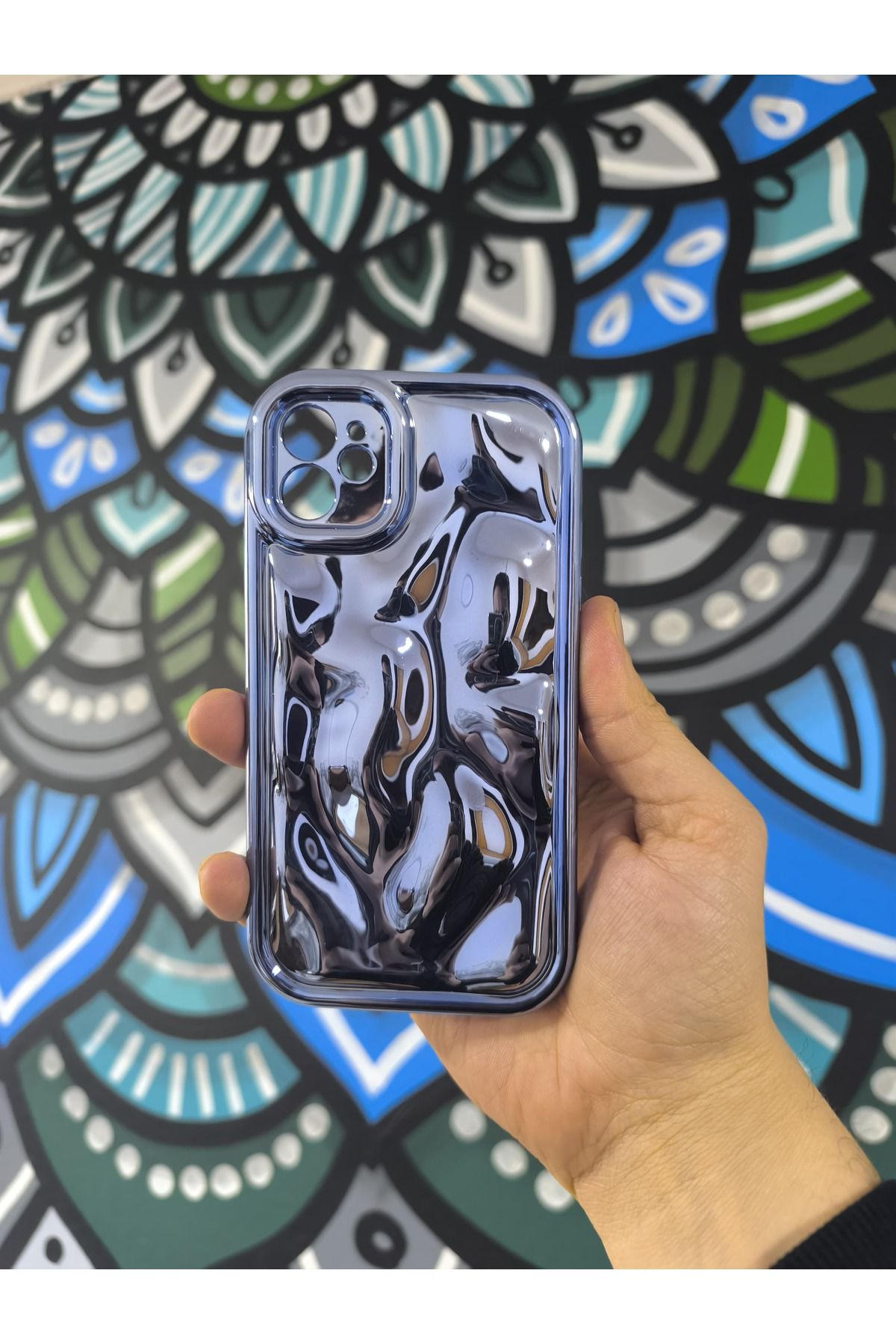 BCASE İphone 11 Aynalı Silikon 3D Su Dalgalı Kılıf