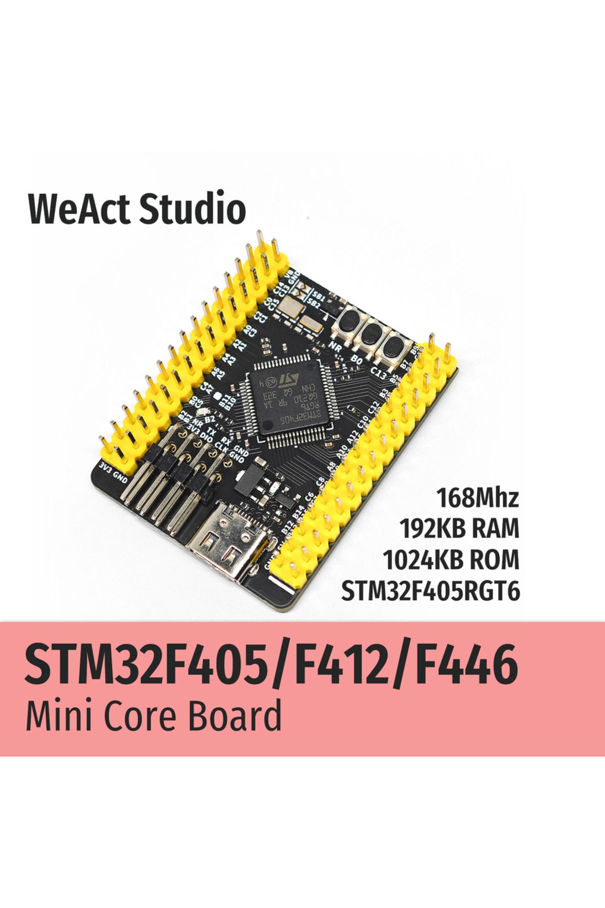 Choice-Stm32f405rgt6 Weact Stm32f405rgt6 Stm32f412ret6 Stm32f446ret6 Stm32f405 Stm32f412 Stm32f446 Stm32f4 3
