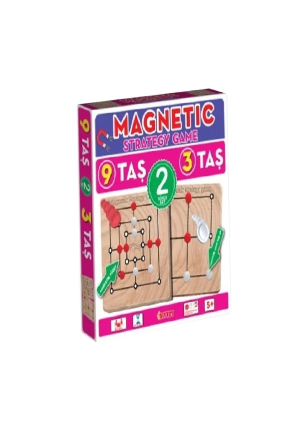 Basic Fun Çocuk 1531549 Manyetik Strateji Oyunları 9 Taş+3 Taş -Dıytoy