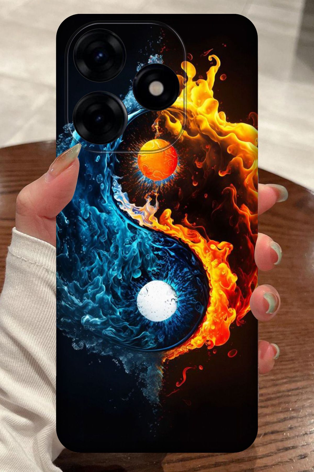 realme C61 Uyumlu Ying - Yang Desenli Kamera Korumalı HD Baskılı Silikon Kılıf