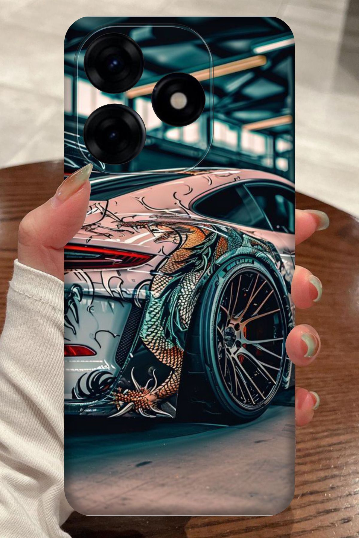 realme C63 Uyumlu Porsche Araba Desenli Kamera Korumalı HD Baskılı Silikon Kılıf