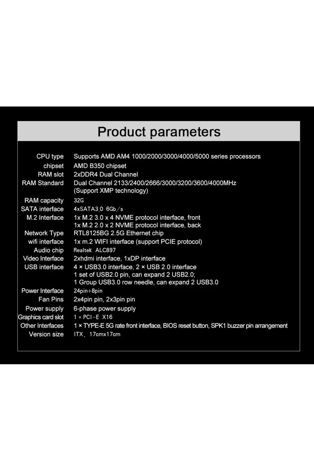 Choice-JGINYUE AMD AM4 ITX Motherboard supports Ryzen R3 R5 R7 R9 1/2/3/4/5 series CPU DDR4 RAM Desktop ... 4