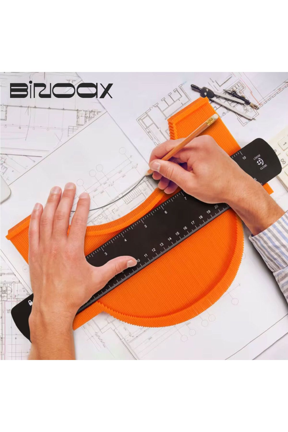 Binoax-10 Inch Wider Contour Gauge Duplicator With Lock 6/10 Inch Profile Shape Copy Tool Template For Curv 1