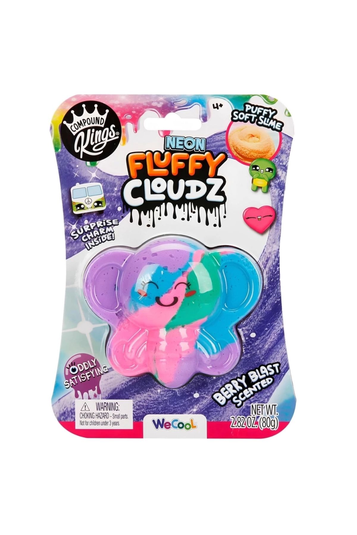 Basic Fun Çocuk Compound Kings Neon Fluffy Cloudz Butterfly Slime 11315