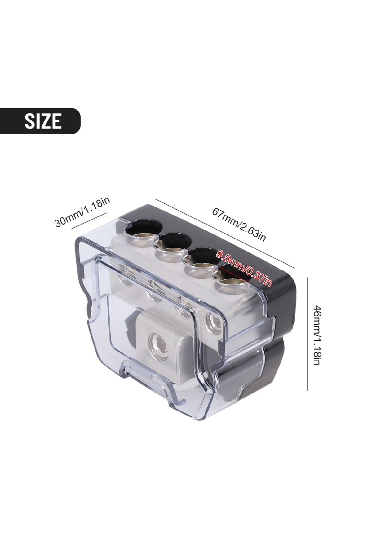 Choice-Auto Junction Box Car Audio Power Fuse Holder/ Distribution/ Block Junction Box 1/0 Gauge In To4 ... 6