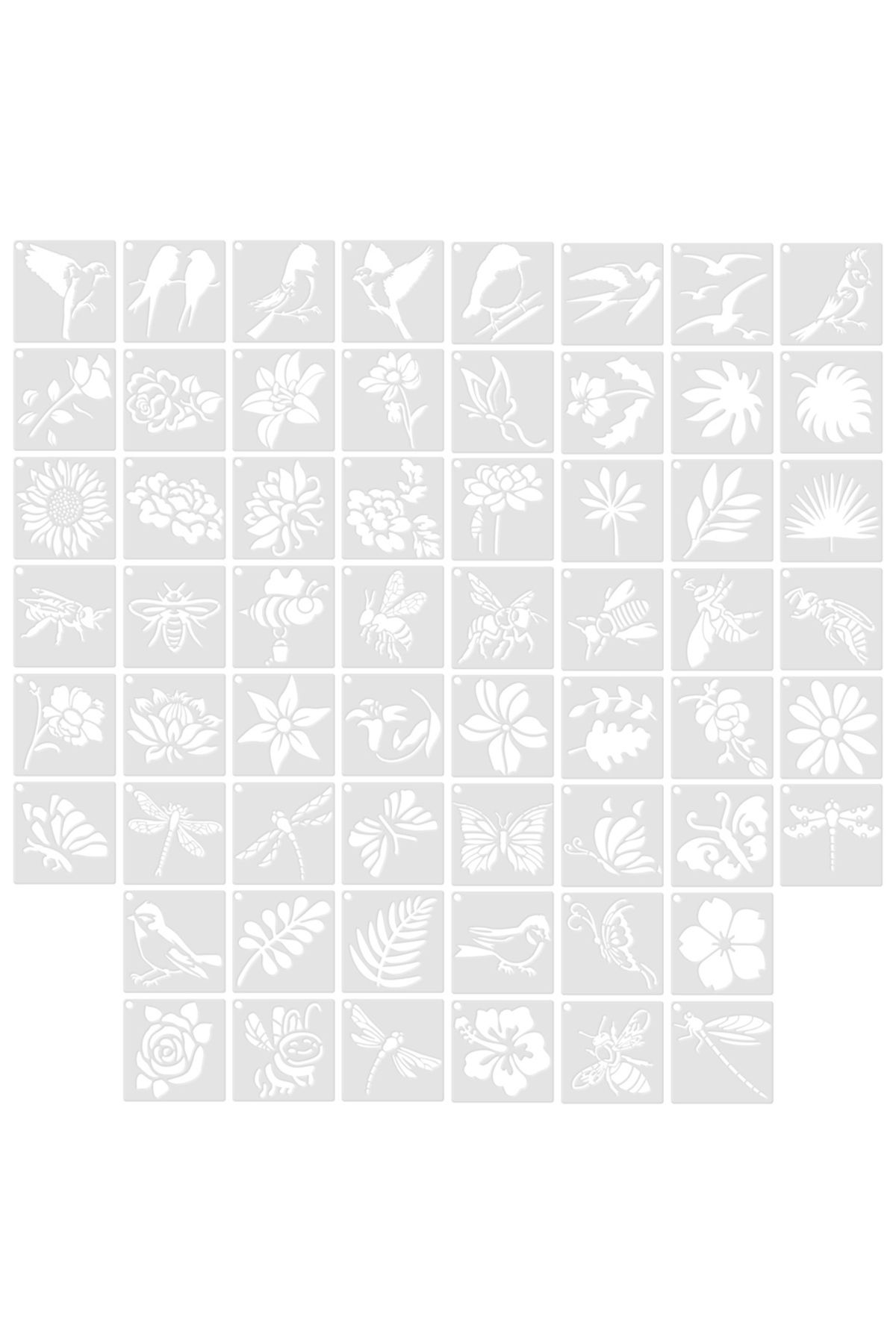 Choice-Set A 60pcs Painting Stencils On Wood Canvas Reusable Stencil Art Template Assorted Drawing Template 1