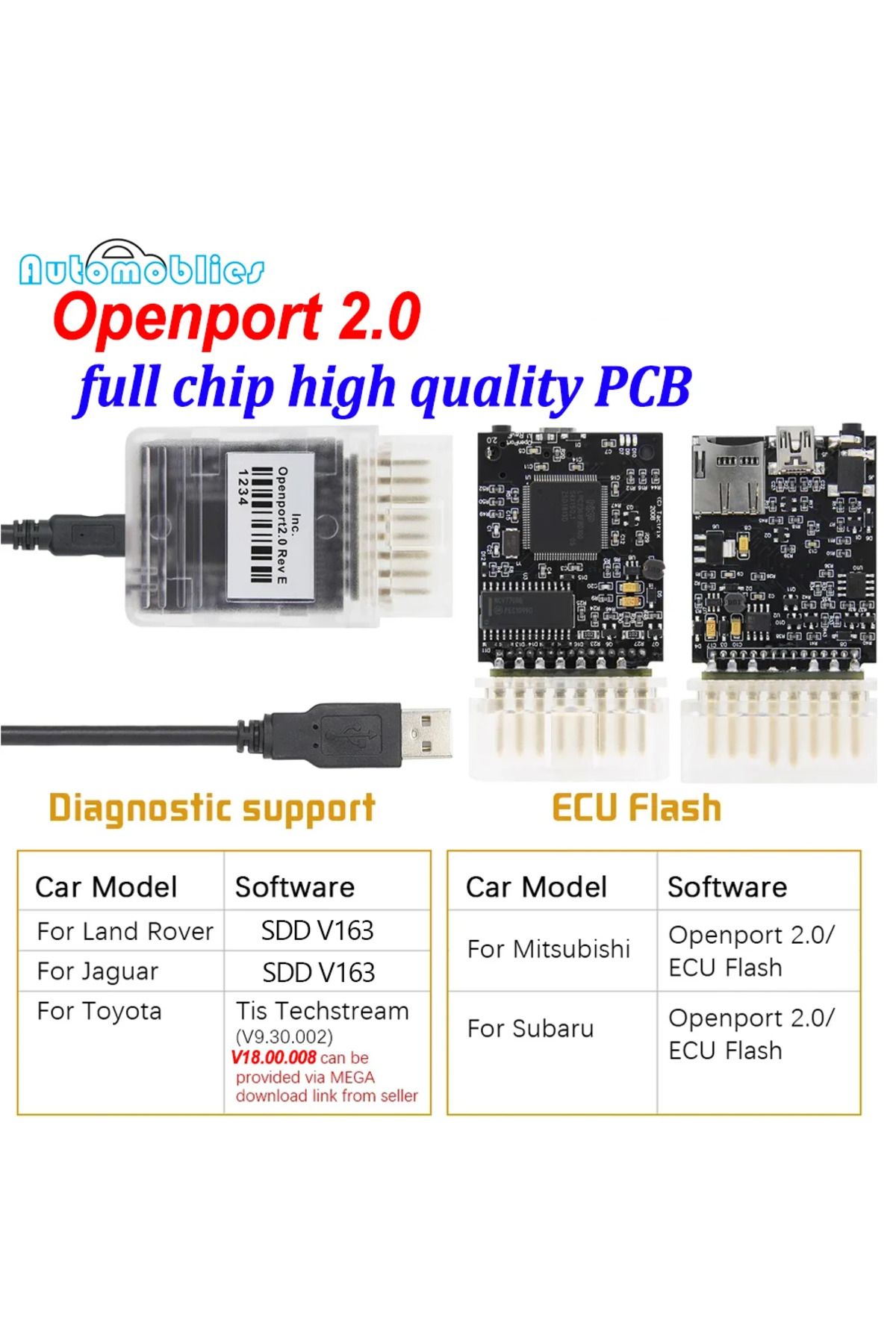 Choice-Open Port 2.0 Openport 2.0 Ecu Flash Chip Tunning Too For Mercedes J2534 Open Port 2 0 Obd2 Car Diag 1