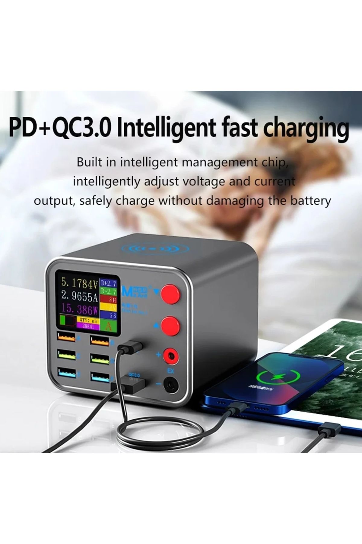 Choice-US Plug NO.1 8 Port USB PD Fast Charging Wireless Charger With Anti Short Circuit Repair Function Mo 1