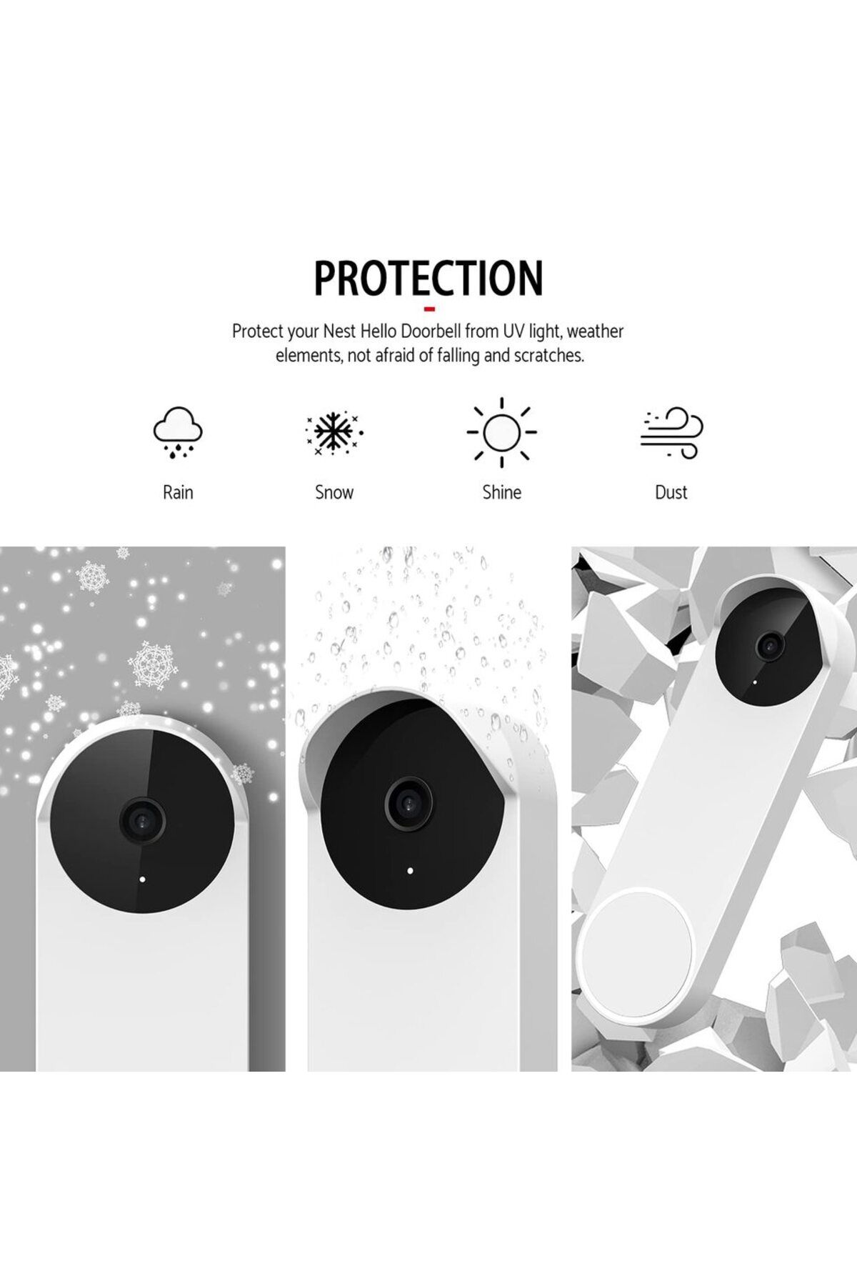 Choice-black The Doorbell Protective Cover Is Suitable For Google Nest Doorbell (Battery) 2021 Doorbell Sil 4