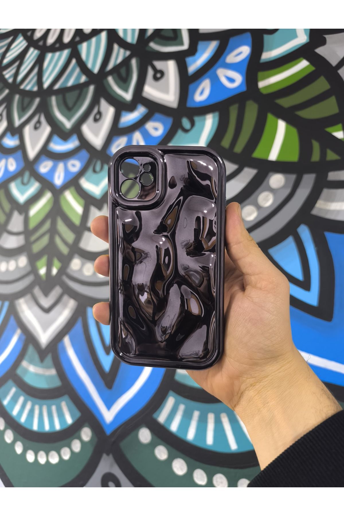 BCASE İphone 11 Aynalı Silikon 3D Su Dalgalı Kılıf