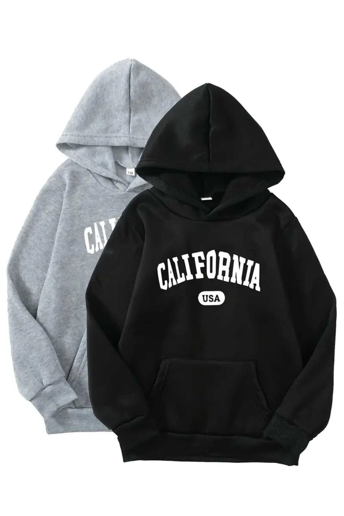 aynewmoda California Baskılı Sweatshirt Hoodie (Tekli)