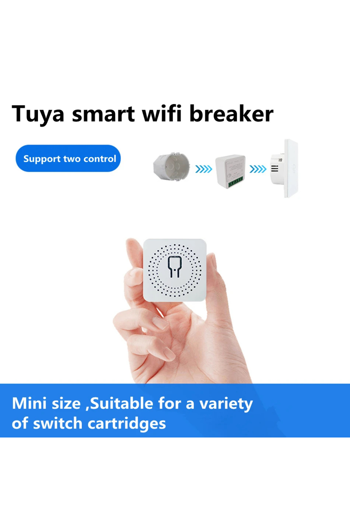 Szaoju-1pcs Tuya Wifi Smart Switch 16a Module 2-way Control Mini Switch Breaker Smart Life Work With Alexa 3