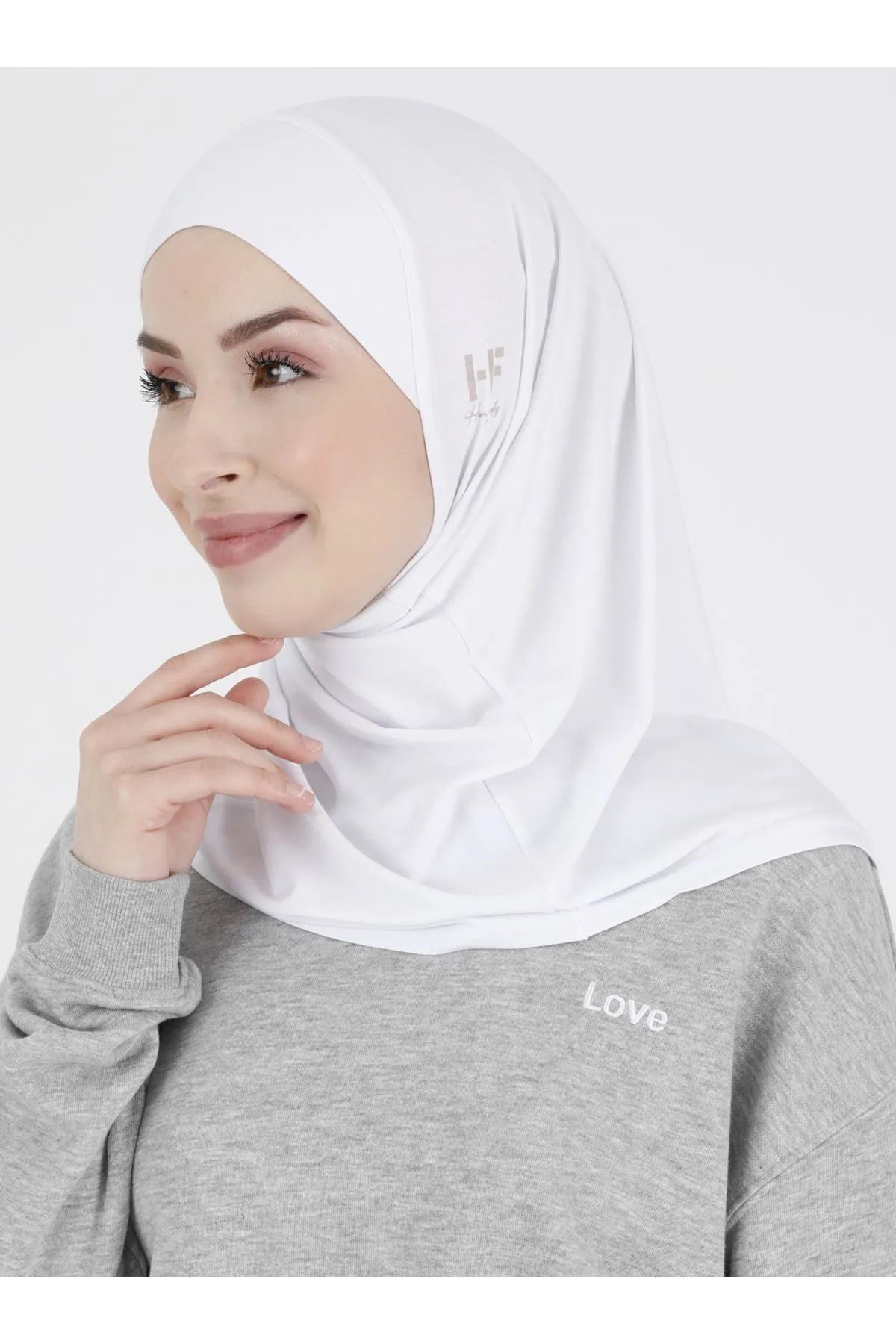 Ecardin Düz Spor Hijab - Premium Atletik Sporcu Hazır Konforlu Tesettür Sport Hijab Bone - Siyah