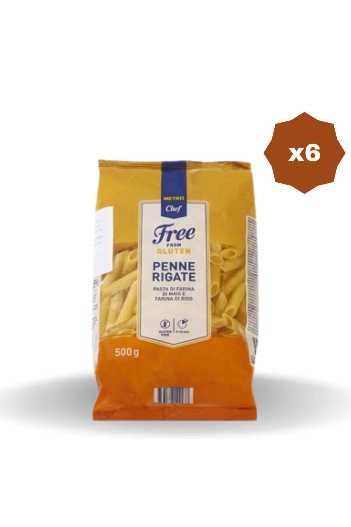 Metro Chef GLUTENSİZ PENNE MAKARNA 500 GR - (6 ADET)