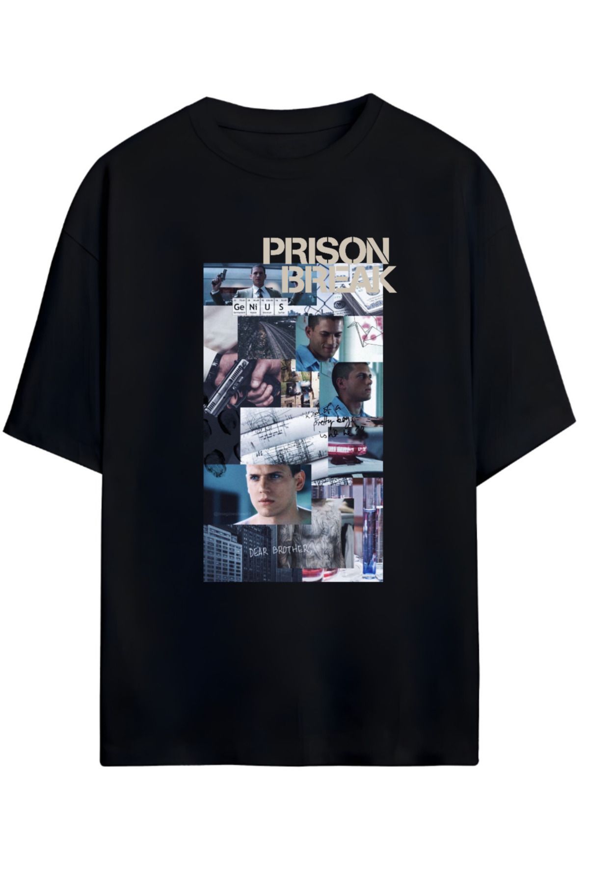 MAGORS PRISON BREAK TASARIMLI UNISEX YENİ SEZON OVERSIZE PAMUKLU  T-SHIRT