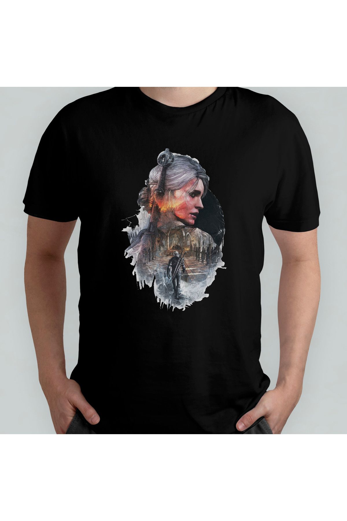 Pixxa The Witcher 3 Wild Hunt %100 Pamuklu Bisiklet Yaka T-Shirt Model 7