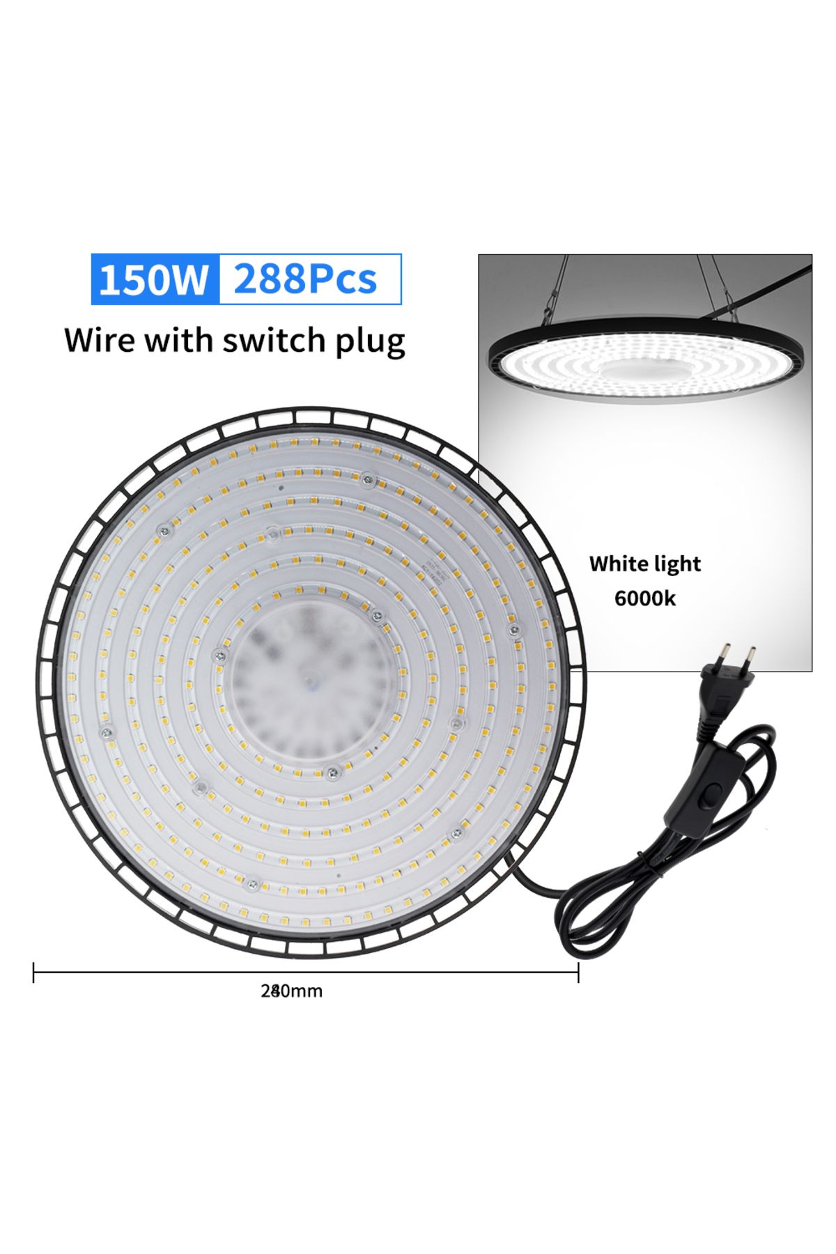 Hunta-150w White Light Ufo High Bay Light 70w 100w 150w Ip65 Waterproof Led Industrial Lighting For Garage 1
