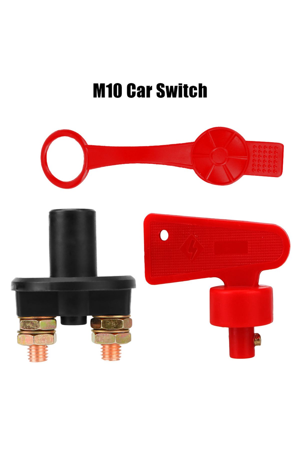 Choice-Black 12v 24v Car Power Switch Red Key Cut Off Battery Main Cut Off Kill Switch Vehicle Car Modified 1