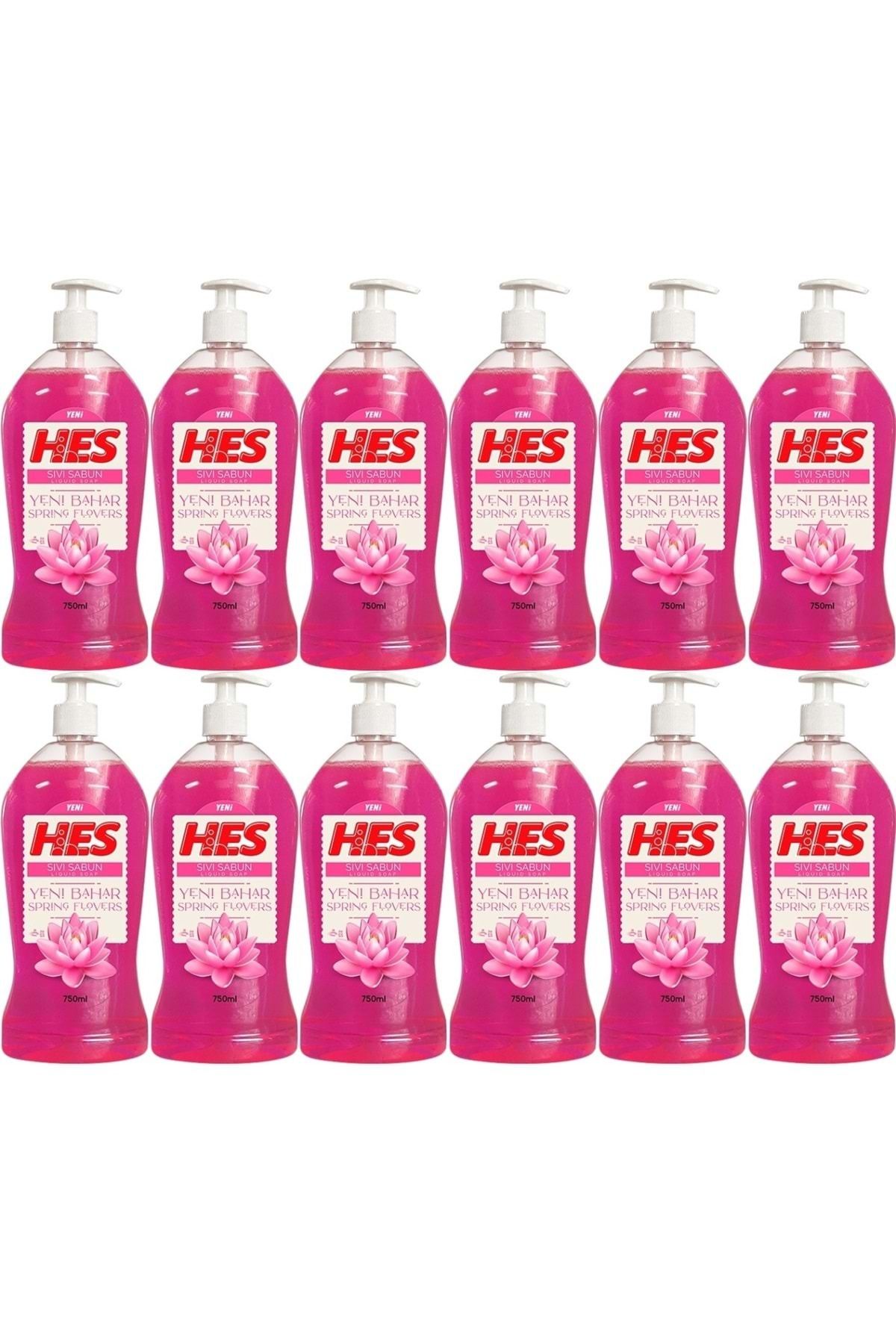 Hes Sıvı Sabun 750ML Yeni Bahar (Pompalı) (12 Li Set)