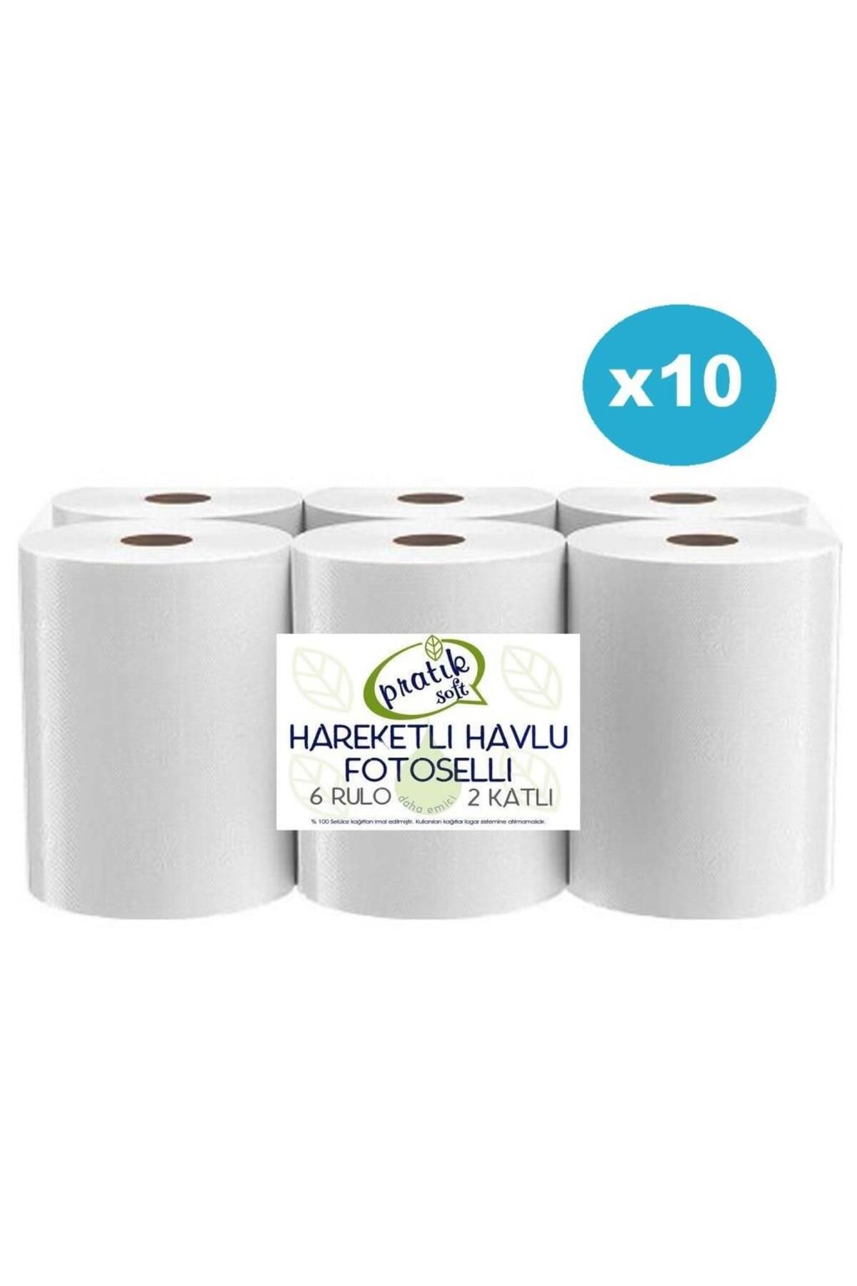 Pratiksoft 10 Koli 21cm Fotoselli Hareketli Kağıt Havlu 60 Rulo