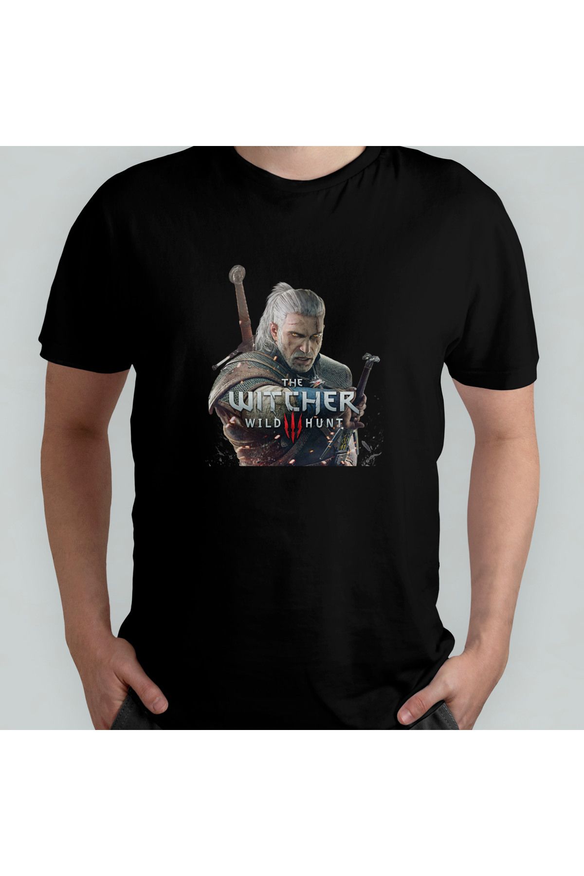 Pixxa The Witcher 3 Wild Hunt %100 Pamuklu Bisiklet Yaka T-Shirt Model 2