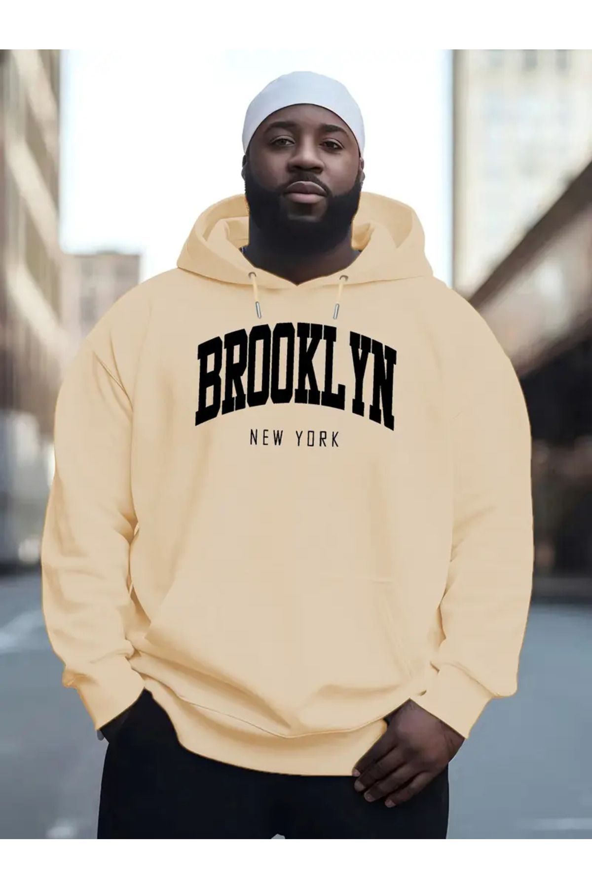 aynewmoda Brooklyn Baskılı Sweatshirt Hoodie