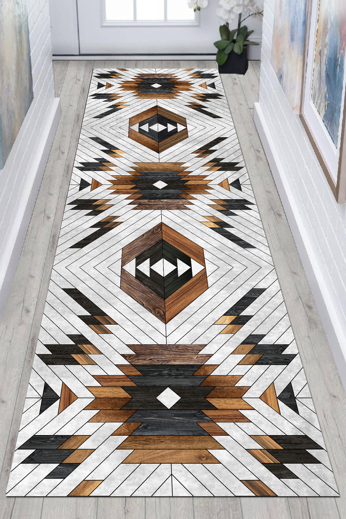 Washable Anti-Slip Floor Modern Kitchen Rug Living Room Runner Entryway Corridor Rug