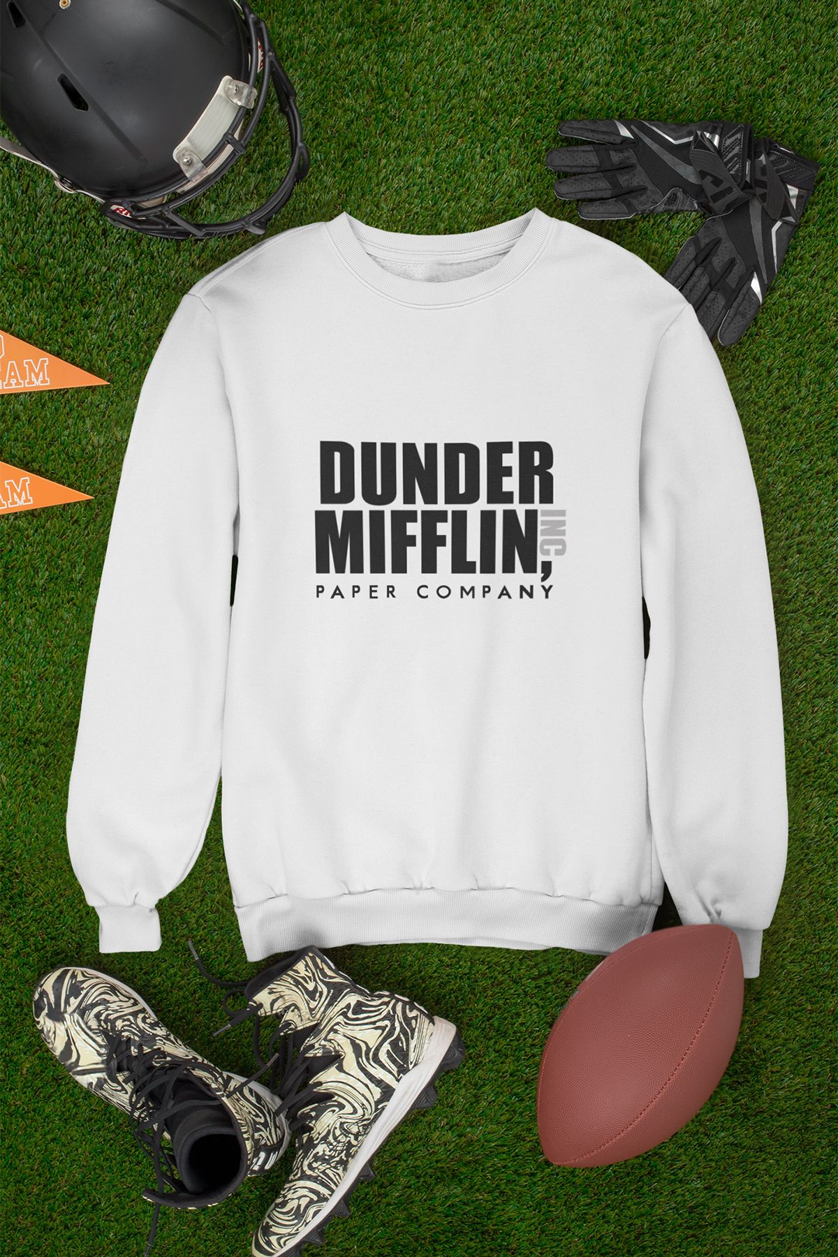 qoeuyl boutique Dunder Mifflin The Office Unisex, Hediyelik Baskılı Üç İplik %100 Pamuklu Bisiklet Yaka Sweatshirt