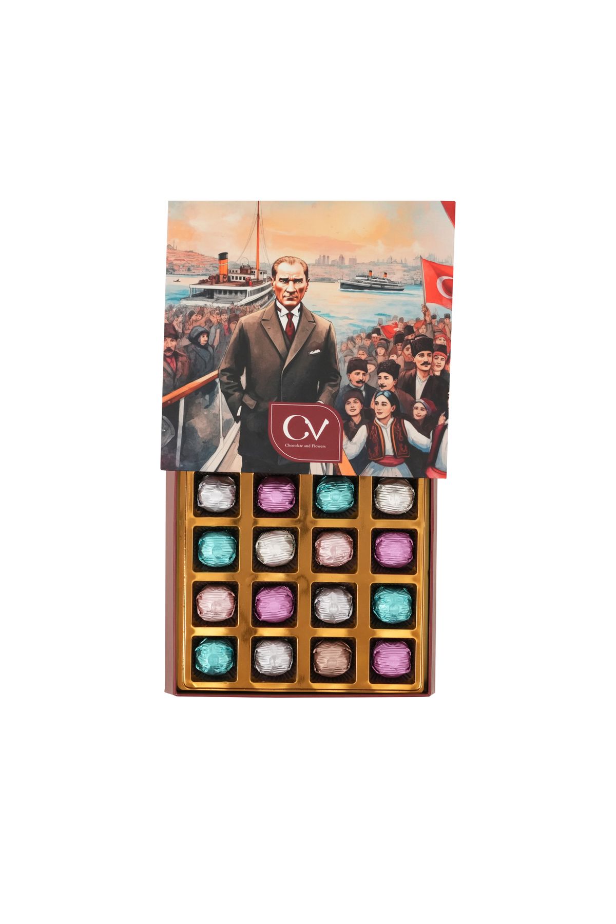 Şekerci Osman Atatürk Hediyelik Çikolata-Yaldızlı Çikolata